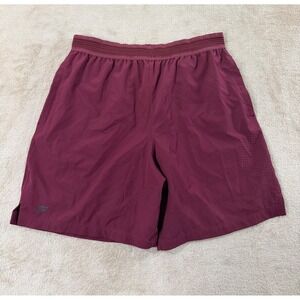 Fabletics Lined Athletic Shorts Men's size M 7" Burgundy Maroon Gym Workout EUC